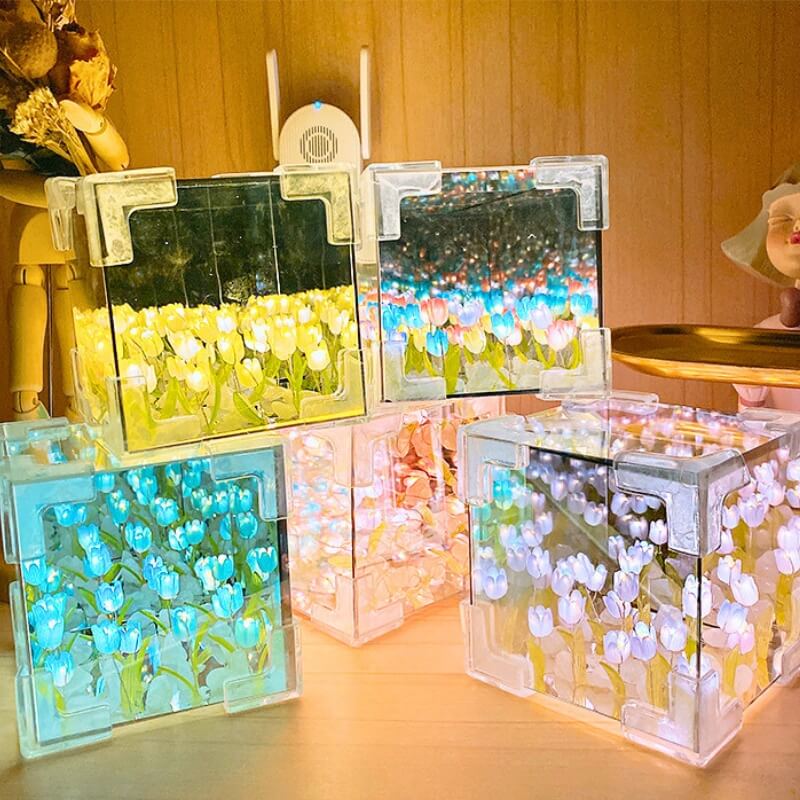 (🔥HOT SALE NOW 49% OFF) -DIY Tulip Cube Mirror Lamp